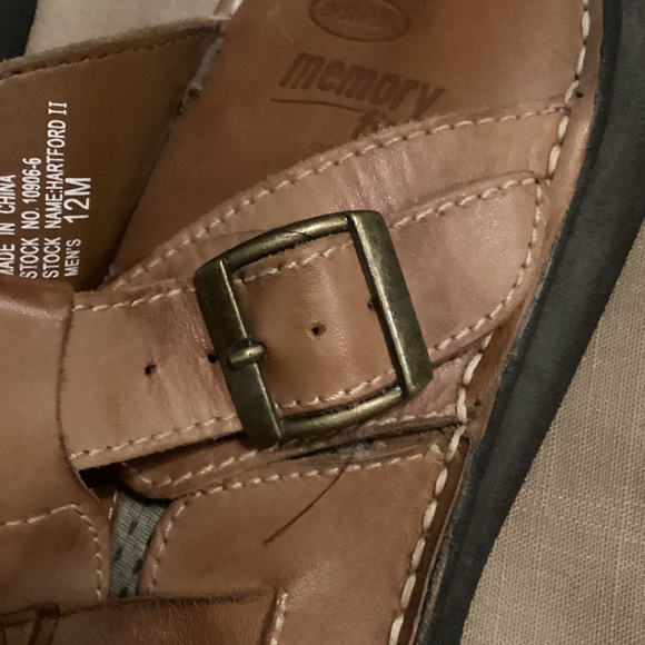 NWOT Dr. Scholl's Tan Leather Men's Sandals - Picture 4 of 6